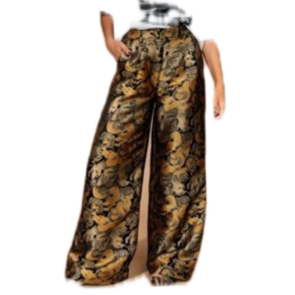 Dressed in Lala Dragon Brocade Wide Leg Pants Medium - Picture 9 of 10